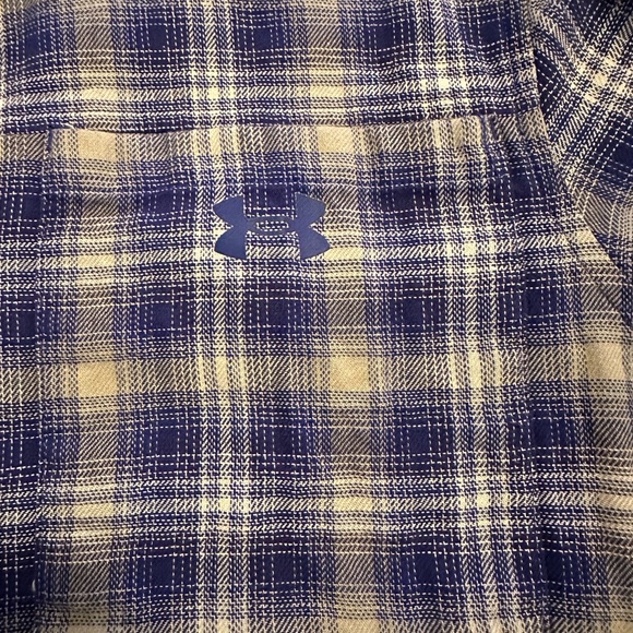 Blue and cream Under Armour‎ Tradesman Flex Flannel Shirt Men’s size L - Picture 4 of 15